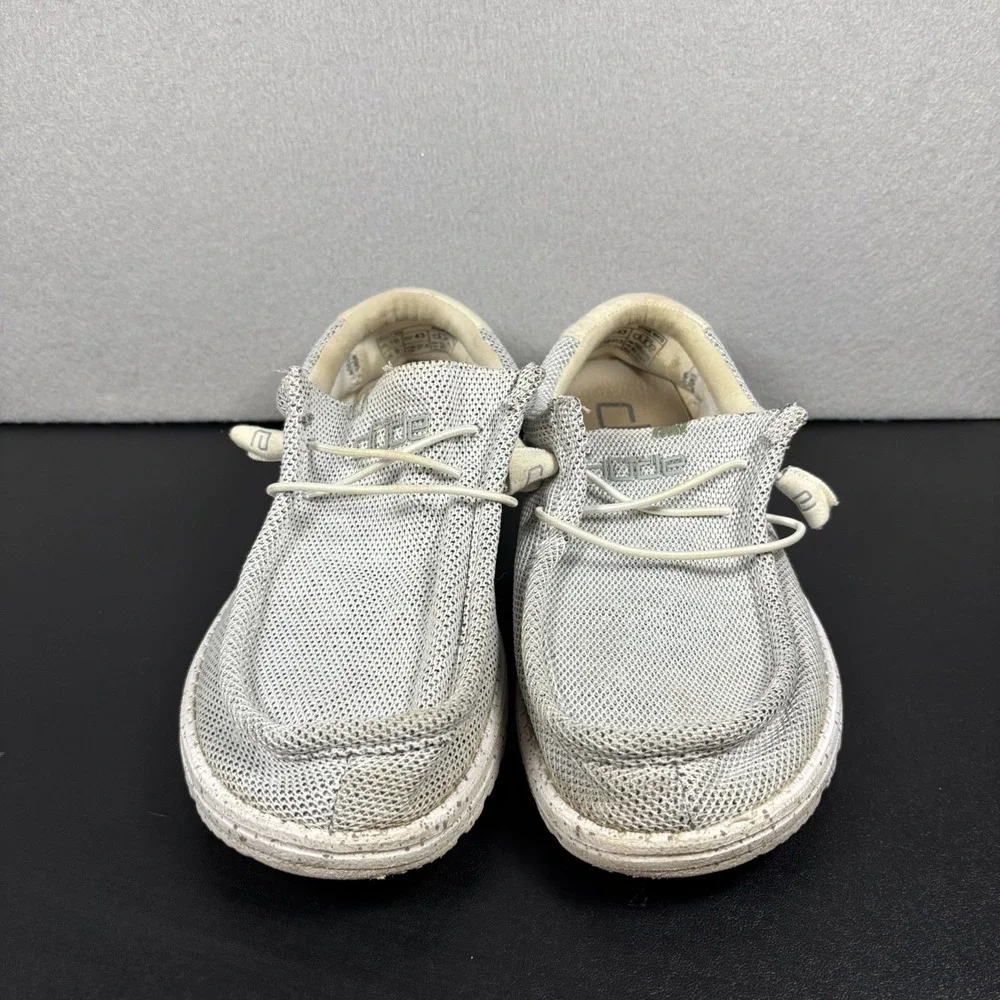 HeyDude Wally Sox Men's Size 10 Stone White Gray Slip On Casual Shoes